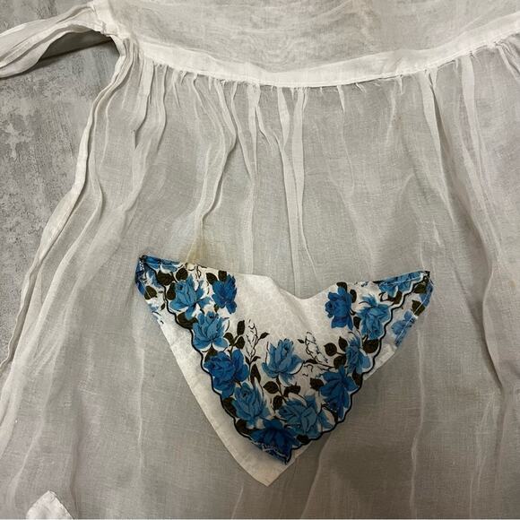 50s VTG handmade handkerchief half apron - Picture 4 of 4